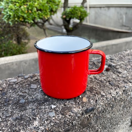 VINTAGE RED ENAMEL MUG [J-005]