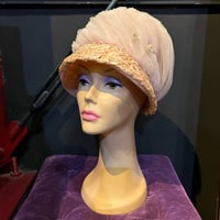 60'S TULLE DESIGN STRAW HAT [S-0424]