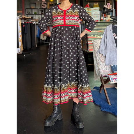 INDIA COTTON LONG DRESS [S-1192]