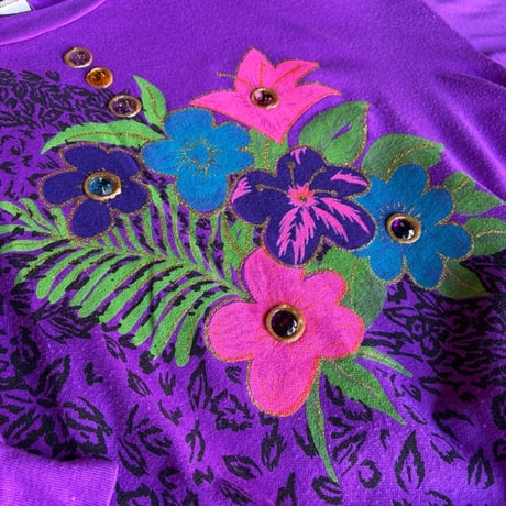 80’S FLOWER DECOLATION SWEAT [S-2152]