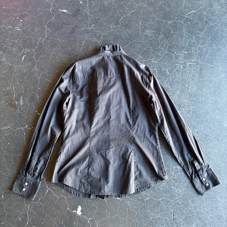 TUCK FRILL COTTON SHIRT [S-3483]