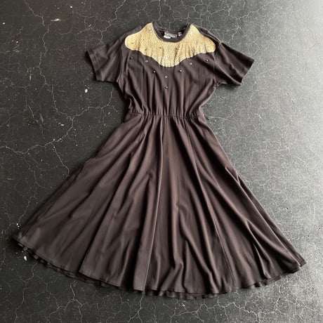 80’S LEOPARD PATCH DRESS [S-3582]