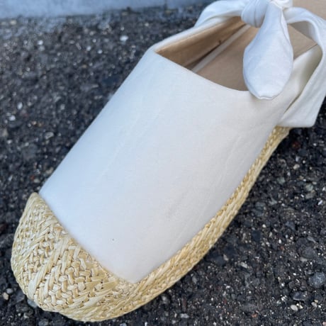STRAW  RIBBON SANDAL 23.5cm [S-3401]