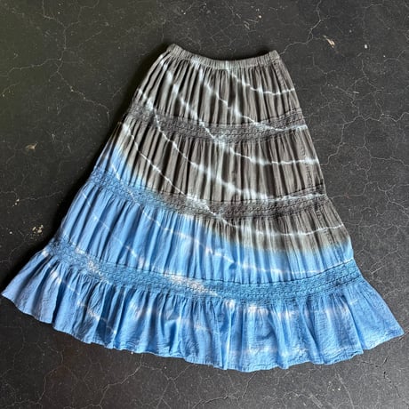 DYED×LACE COTTON LONG SKIRT [S-4399]