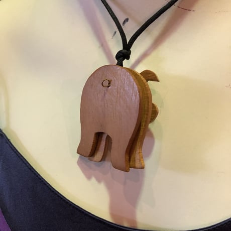 DOG MOTIF WOOD NECKLACE [HP-0922]