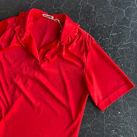 70’S FRILL COLLAR POLY SHIRT [S-3666]