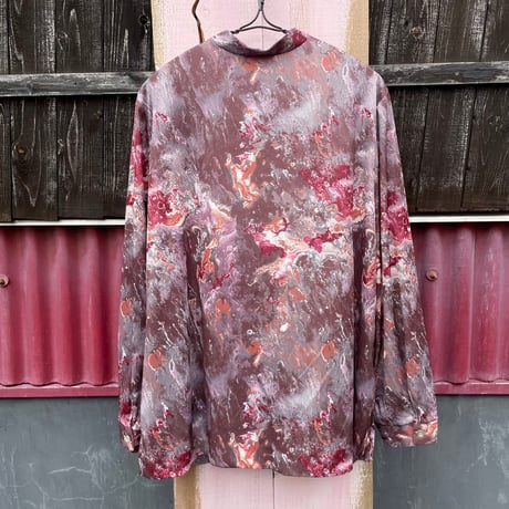 70’S MARBLE TIECOLOR BLOUSE [S-0338]