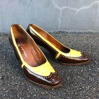 Vintage WING TIP DESIGN PUMPS 23.0cm [S-4162]
