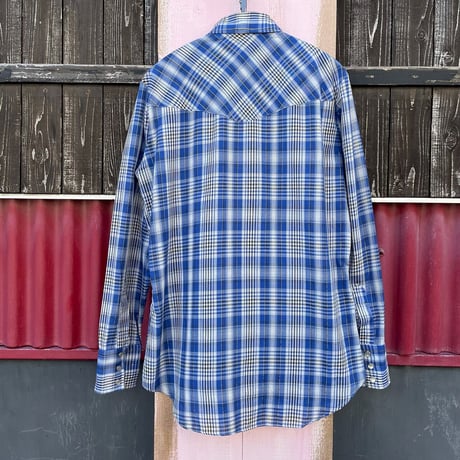 70’S BLUE×SILVER CHECK SHIRT [S-7615]