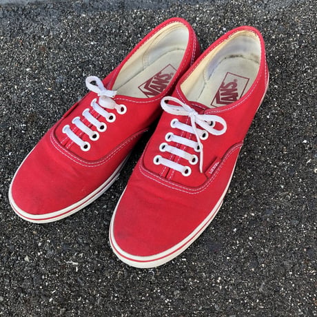 "VANS" RED CANVAS SNEAKERS 24.5~25.0cm [S-0769]