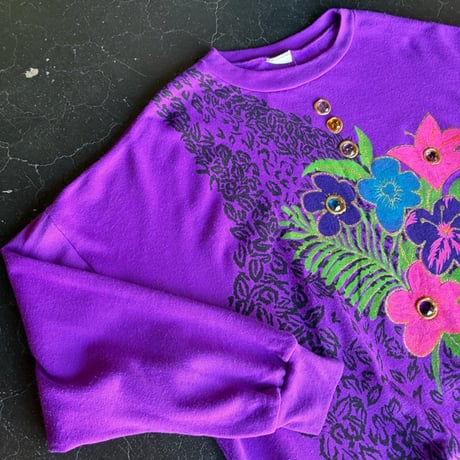 80’S FLOWER DECOLATION SWEAT [S-2152]