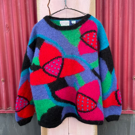 90’S WOOL×MOHAIR CRAZY KNIT [S-0681]