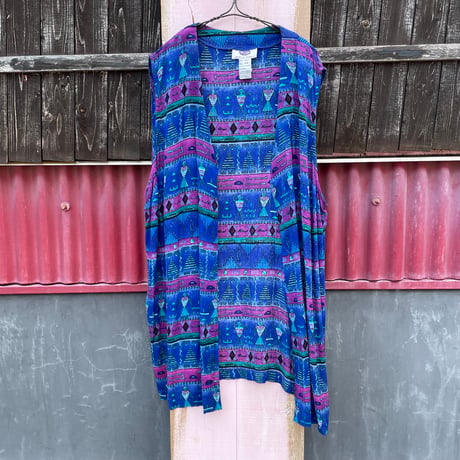 ETHNIC RAYON VEST [S-7453]