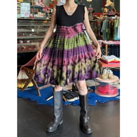 DYED FRILL MINI DRESS [S-4412]