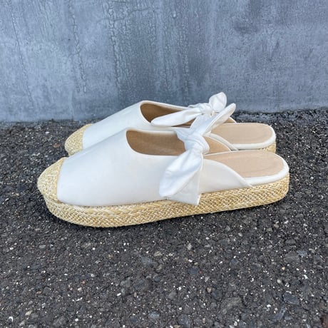 STRAW  RIBBON SANDAL 23.5cm [S-3401]