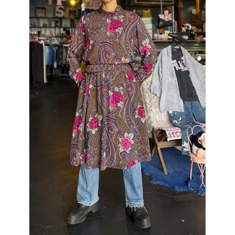 80’S FLOWER×PAISLEY DRESS [S-2664]