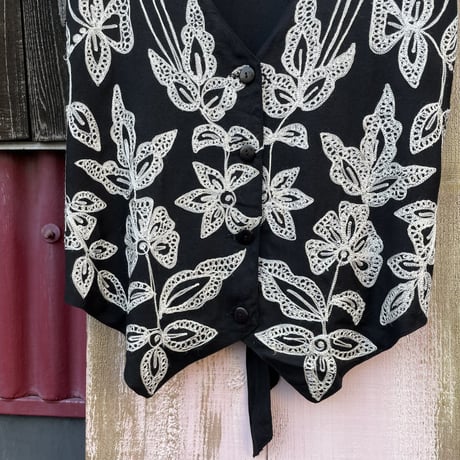 INDIA EMBROIDERY RAYON VEST [S-3810]