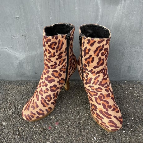 LEOPARD SHORT BOOTS 23.0㎝ [S-4105]