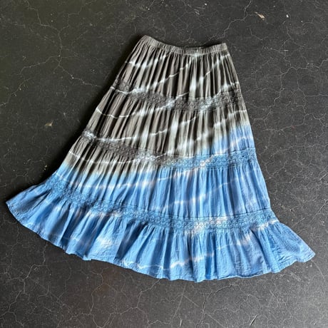 DYED×LACE COTTON LONG SKIRT [S-4399]