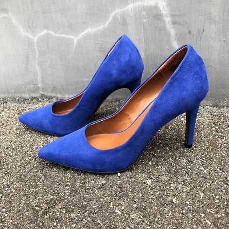 BLUE FAKE SUEDE PUMPS 23.5㎝ [S-0702]