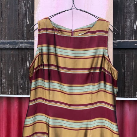 80’S BORDER ACETATE DRESS [S-3138]