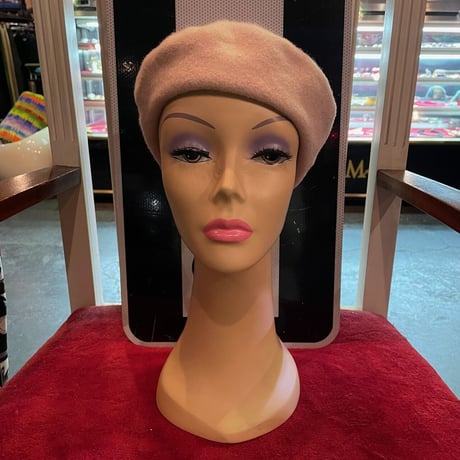 SMOKE PINK WOOL BERET [S-8143]