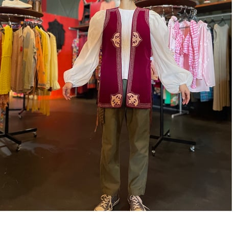70'S SIDE LACEUP ETHNIC VEST [S-4343]
