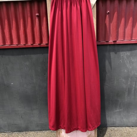 70’S SEE-THROUGH FRILL DESIGN MAXI DRESS [S-0782]