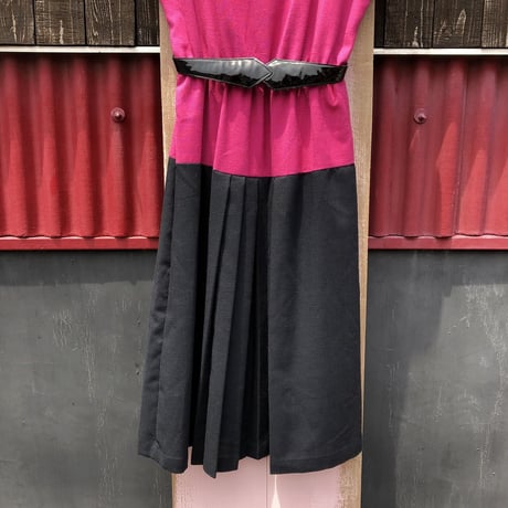 70’S BI-COLOR DESIGN DRESS [S-0786]