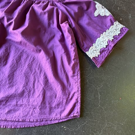 LACE DESIGN COTTON BLOUSE [S-4096]