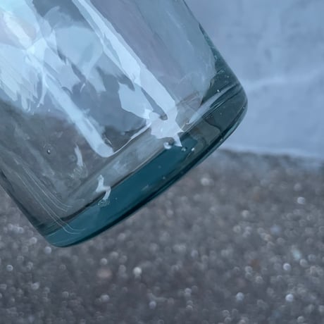 Vintage GREEN TUMBLER GLASS [J-200]