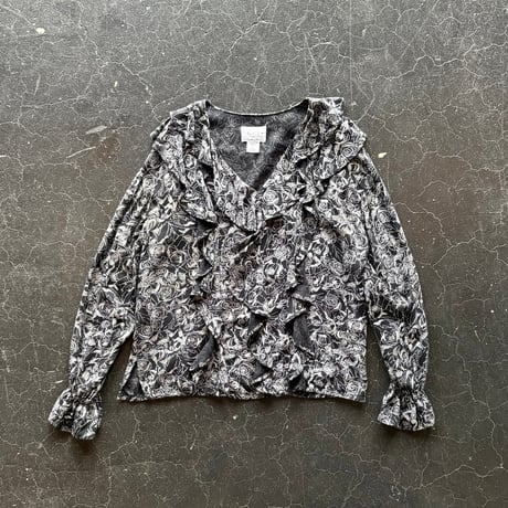 80’S ROSE FRILL BLOUSE [S-2287]