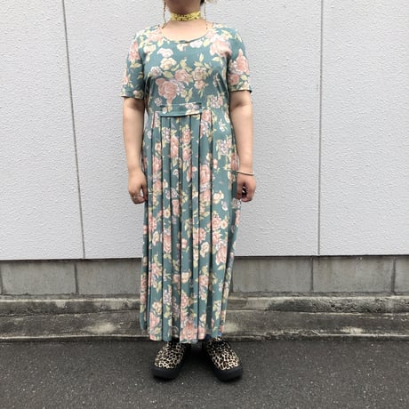 80’S FLOWER LONG DRESS [S-3008]