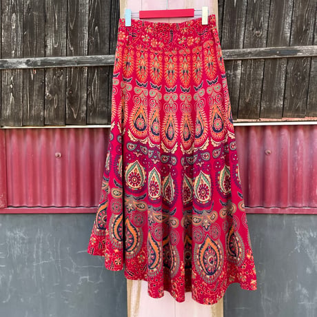 ETHNIC COTTON LONG SKIRT [S-7485]