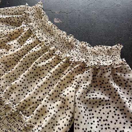 HEART OFFSHOULDER SHEER BLOUSE [S-0237]