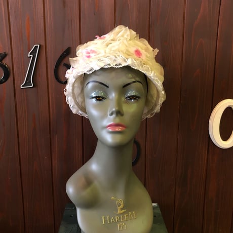 60'S FLOWER MOTIF DRESS HAT [HP-1897]