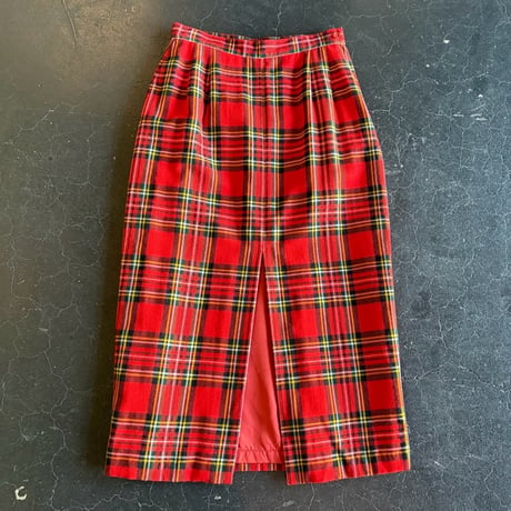 CHECK WOOL SKIRT [S-1969]
