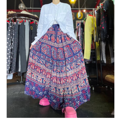 BIRD ETHNIC LONG SKIRT [S-7415]