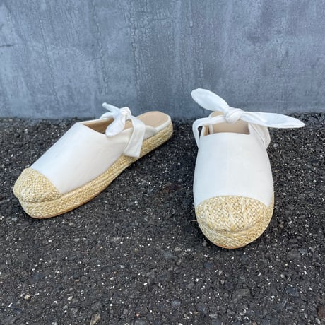 STRAW  RIBBON SANDAL 23.5cm [S-3401]