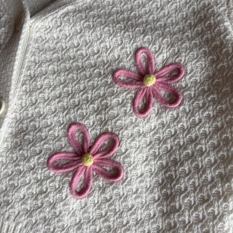 FLOWER COTTON KNIT CARDIGAN [S-3627]