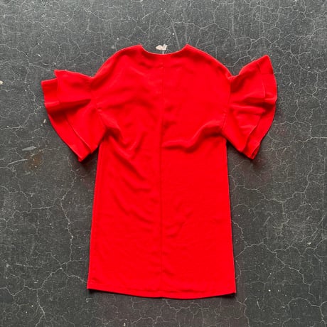 V-NECK FRILL MINI DRESS [S-2507]