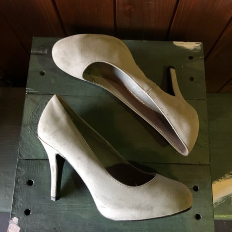 GRAY PUMPS 24.5cm[S3176]