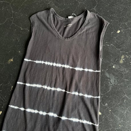 DYED BORDER COTTON DRESS [S-4375]