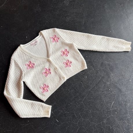 FLOWER COTTON KNIT CARDIGAN [S-3627]