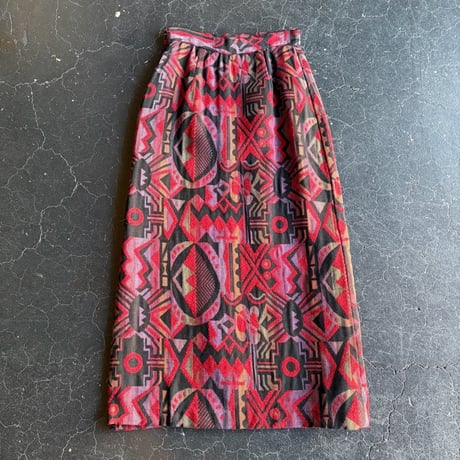 60’S ETHNIC FABRIC LONG SKIRT [S-1802]