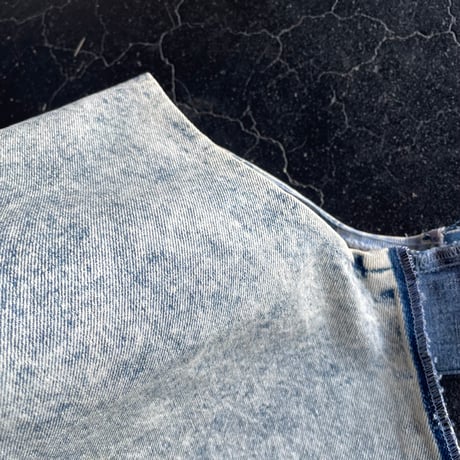 FLOWER DENIM SHORT VEST [S-1476]