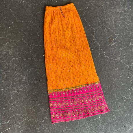 INDIA FABRIC SHIRRING SKIRT [S-0251]