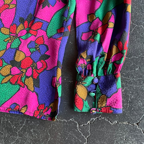 FLOWER SILK BLOUSE [S-2405]