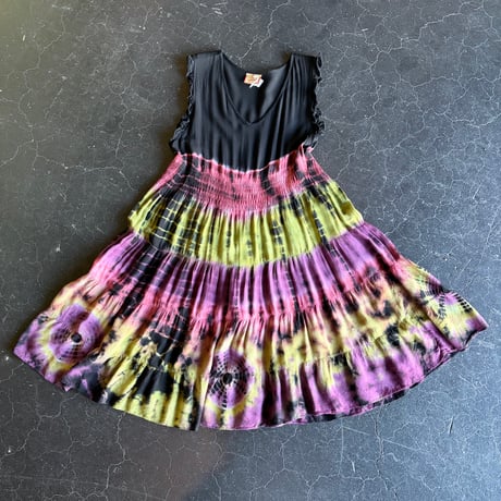 DYED FRILL MINI DRESS [S-4412]