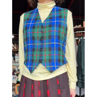 CHECK WOOL VEST [S-0624]